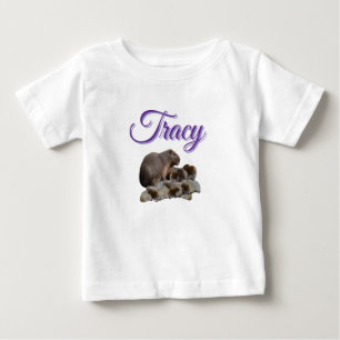 Camiseta Nome Tracy Meninas Em Roxo Com Capybras,