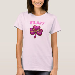 Camiseta Nome Trevo Frente e Verso Dia de São Patrício ☘