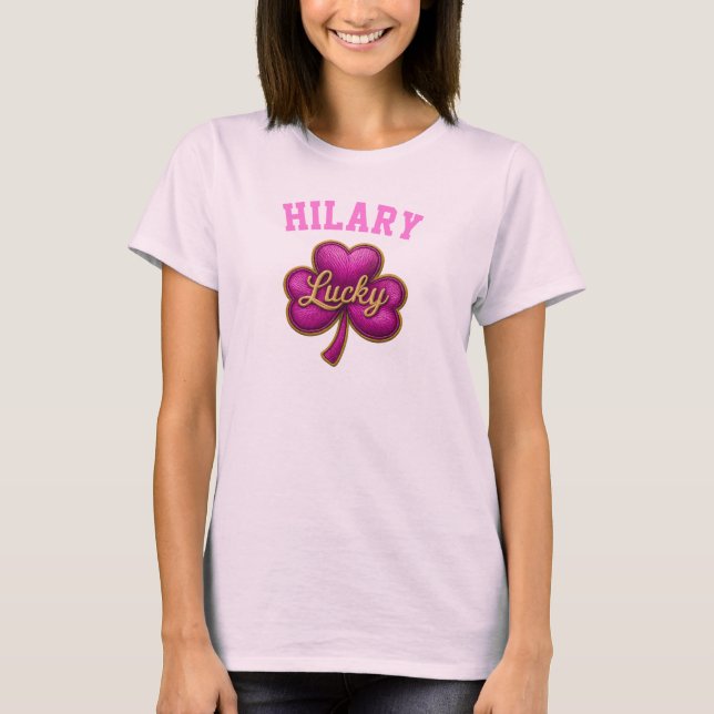 Camiseta Nome Trevo Frente e Verso Dia de São Patrício ☘  (Frente)