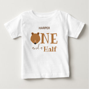 Camiseta Nome Urso 18 Meses Um e Meio de Aniversário
