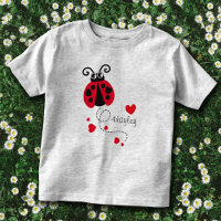 Camiseta nome vermelho corações besouro voador