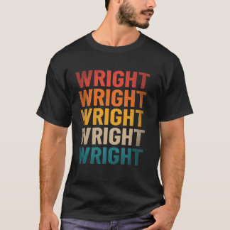 Camiseta Nome Wright do Sobrenome Wright Shirt Vintage