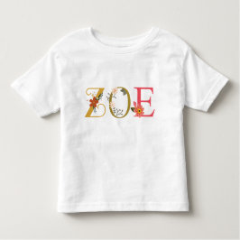 Camiseta Nome ZOE Arte Com Flores Bordadas