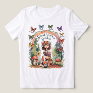 Camiseta Nomes da Sobrinha e do Sobrinho no Jardim da Tia A