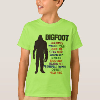 Camiseta Nomes de Bigfoot