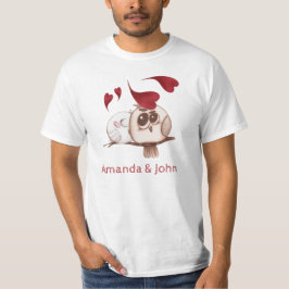 Camiseta Nomes de Casais de Coruja Personalizada