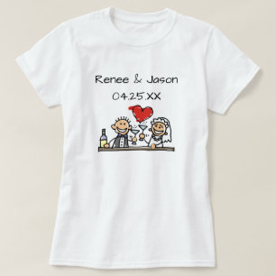Camiseta Nomes de Casal de Noivas Personalizadas Data