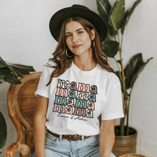 Camiseta Nomes de Crianças Personalizadas do Dia de as mães