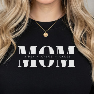 Camiseta Nomes de Crianças Personalizados para a MAMÃE, Pre