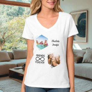 Camiseta Nomes de fotos de amigos para sempre infinito