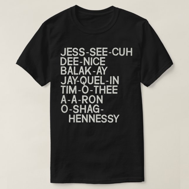 Camiseta Nomes de Professores Substitutos de Chaves e Peele (Frente do Design)