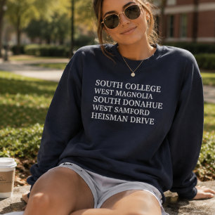 Camiseta Nomes de Ruas da Cidade de Auburn Alabama
