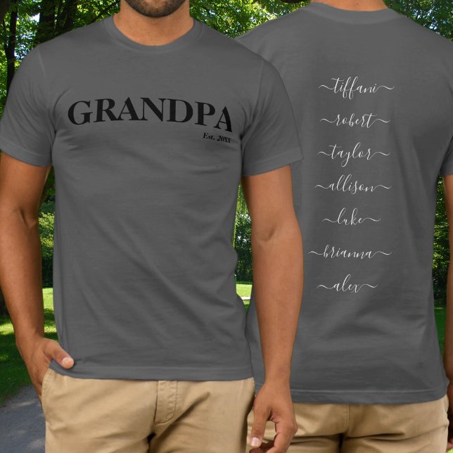 Camiseta Nomes dos Netos do Vovô Frente e Verso (Criador carregado)