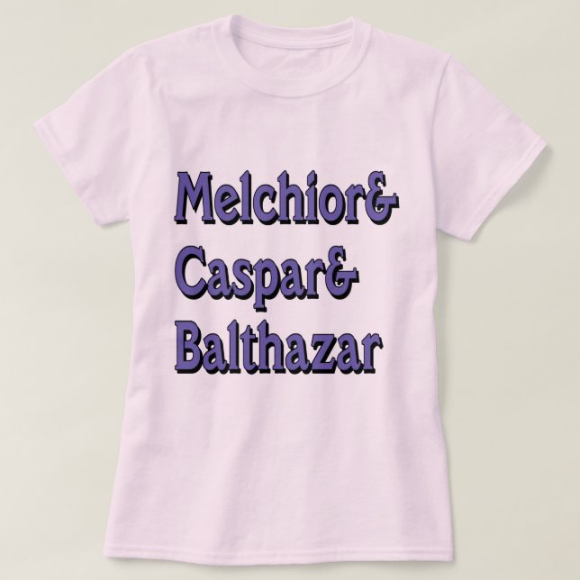 Camiseta Nomes dos três sábios (Frente do Design)