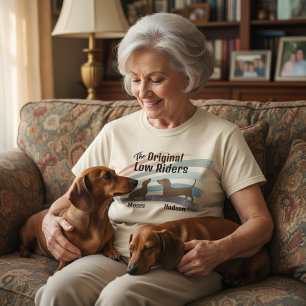 Camiseta Nomes Personalizados Dachshund Originais de Riders