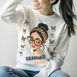 Camiseta Nomes personalizados de Leopard Messy Bun e Borbol