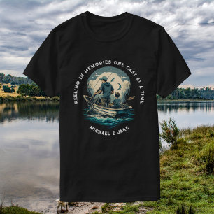 Camiseta Nomes Personalizados Pesca Pai e Filho Presente do