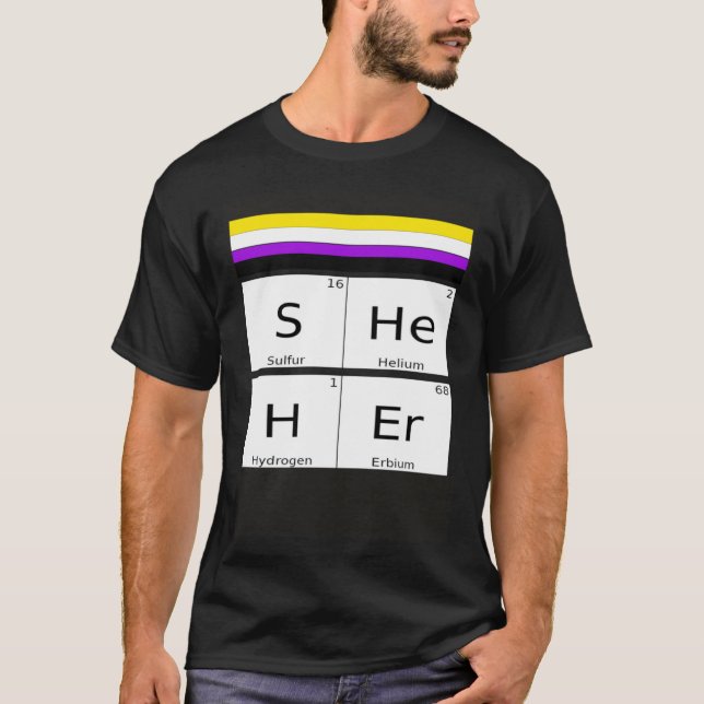 Camiseta Non-Binary SHEHER Gender Pronouns Preference Ident (Frente)