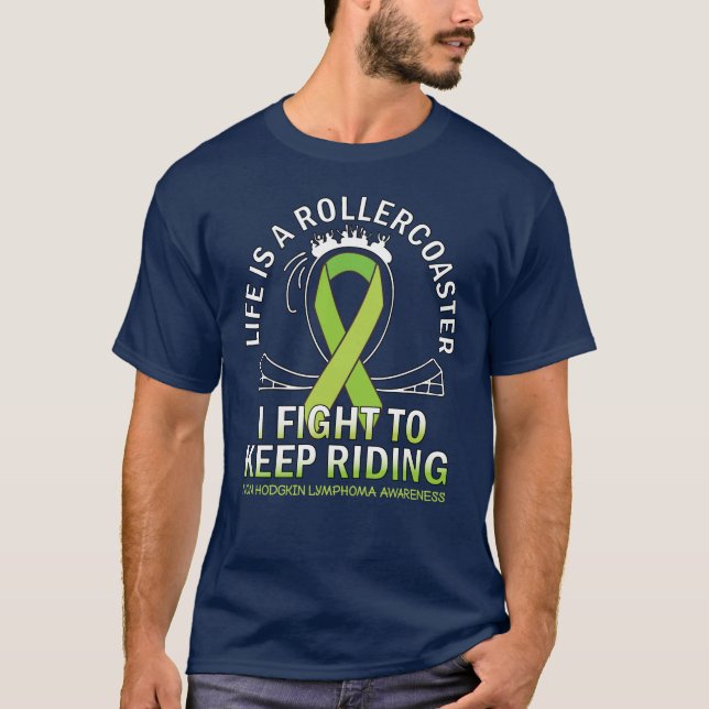 Camiseta Non hodgkin lymphoma cancer awareness lime ribbon (Frente)