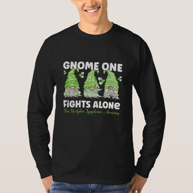 Camiseta Non Hodgkin Lymphoma Cancer Lime Ribbon Gnome (Frente)