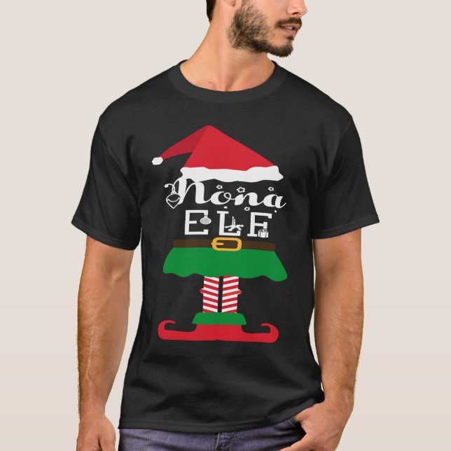 Camiseta Nona Elf Christmas Family Elves Matching Costume (Frente)