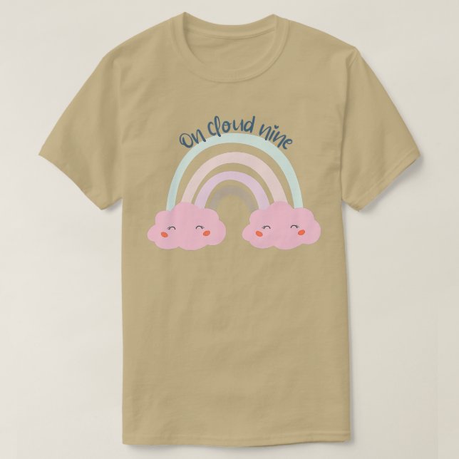 Camiseta Nona Rapariga de Noivado Arco-Íris na Nuvem Nove (Frente do Design)