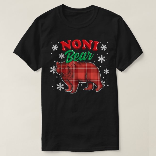 Camiseta Noni Bear Buffalo Xadrez Presente Correspondente F (Frente do Design)