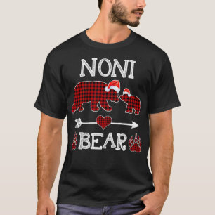 Camiseta Noni Bear Christmas Pajama Red Xadrez Buffalo Fami
