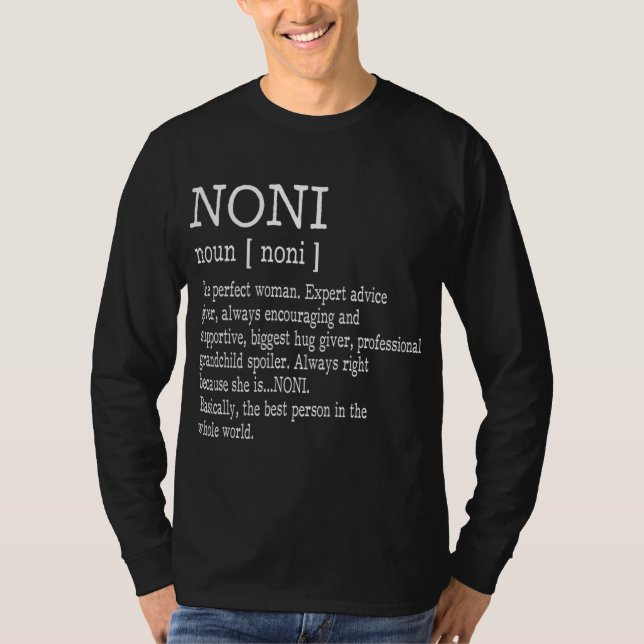 Camiseta Noni Definition Avó Dia das Mães dá presentes às m (Frente)