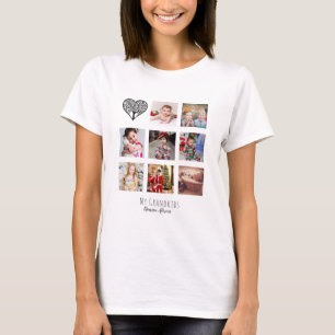 Camiseta NONNA 8 x Colagem de Fotografias Árvore Familiar d