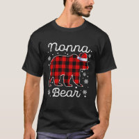 Nonna Bear Natal Pijamas Vermelhas Xadrez Buffalo 