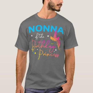 Camiseta Nonna do Aniversário Princesa Bday Unicorn Avô
