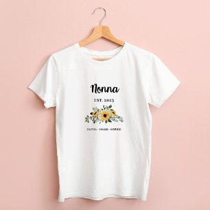 Camiseta Nonna Girassol e Nomes Russos Bonito