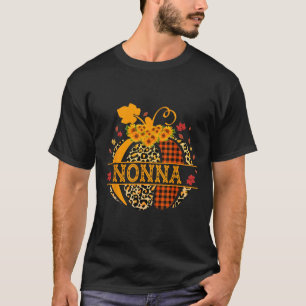 Camiseta Nonna Leopard Floral Pumpkin outono