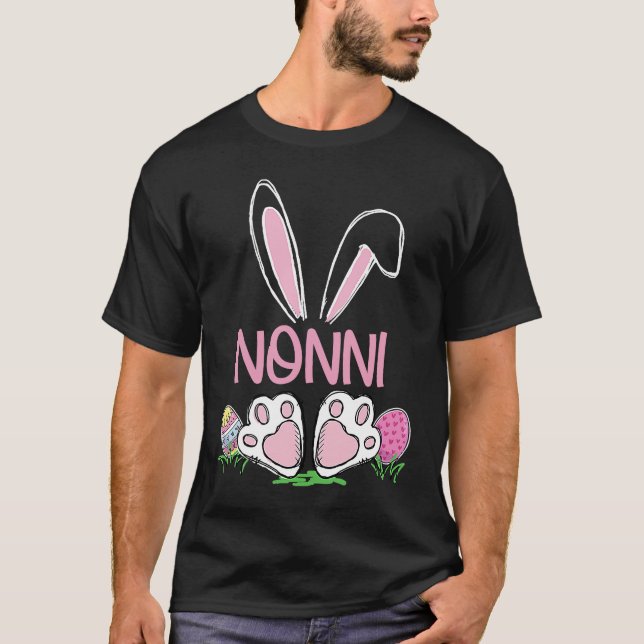 Camiseta Nonni Bunny Easter Eggs Matching Family Cute Easte (Frente)