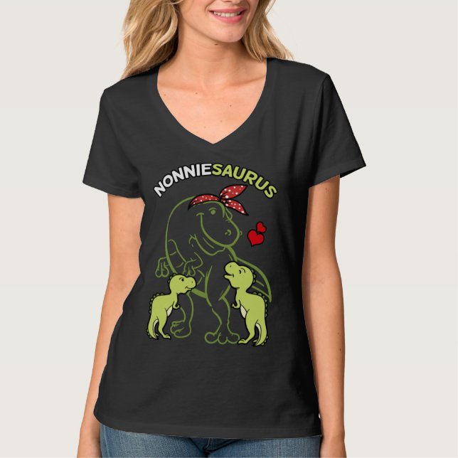 Camiseta Nonniesaurus Nonnie 2 Kids Dinosaur Mother s Day (Frente)