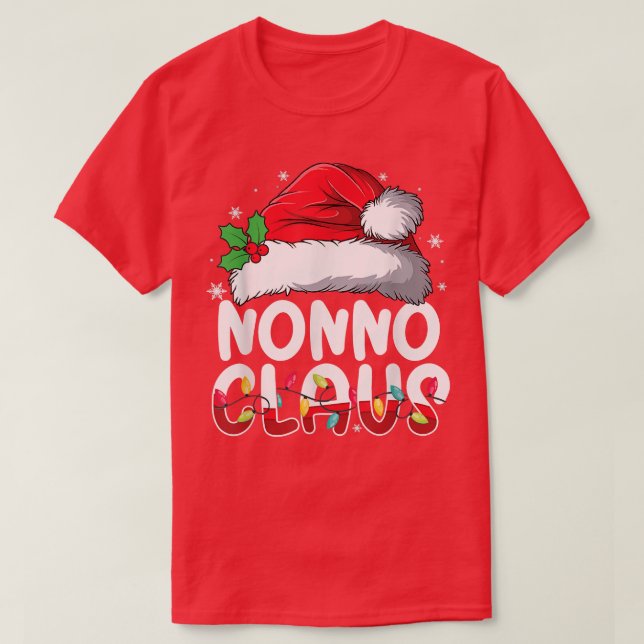 Camiseta Nonno Claus Matching Family Pajamas Funny Christma (Frente do Design)