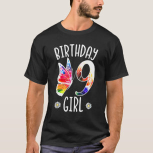 Camiseta Nono Aniversário Garota Borboletas De 9 Anos Menin