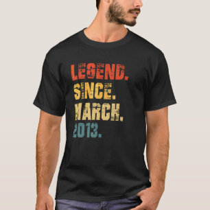 Camiseta Nono Aniversário, Lenda De 9 Anos Desde Março De 2
