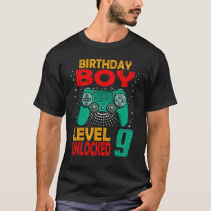 Camiseta Nono Aniversário Nível 9 Desbloqueado Aniversário