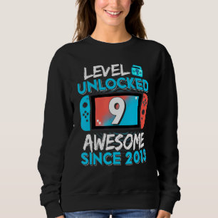 Camiseta Nono Aniversário Nível 9 Desbloqueado Incrível 201