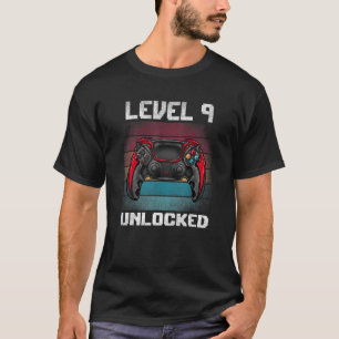 Camiseta Nono Aniversário Nível 9 Desbloqueado Incrível Des