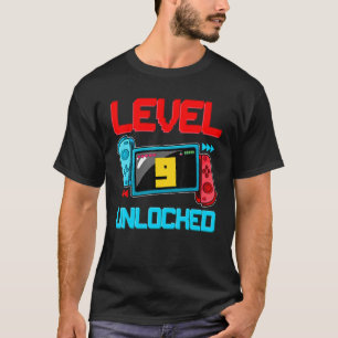 Camiseta Nono Aniversário Nível 9 Jogador de Vídeo Bloquead