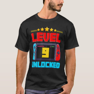 Camiseta Nono Aniversário Nível 9 Jogador de Vídeo Bloquead