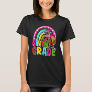 Camiseta Nono Grau Dinossauro Raparigas Arco-Íris Crianças