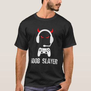 Camiseta Noob Slayer Gamer Jogos Engraçados Mau Cornos de C