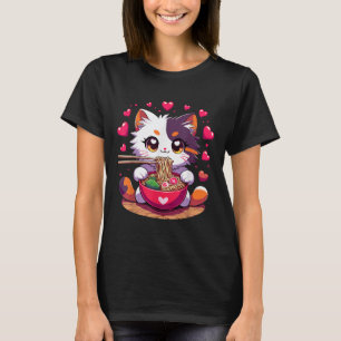Camiseta Noodles De Ramen Comendo Animo Com Corações Valent