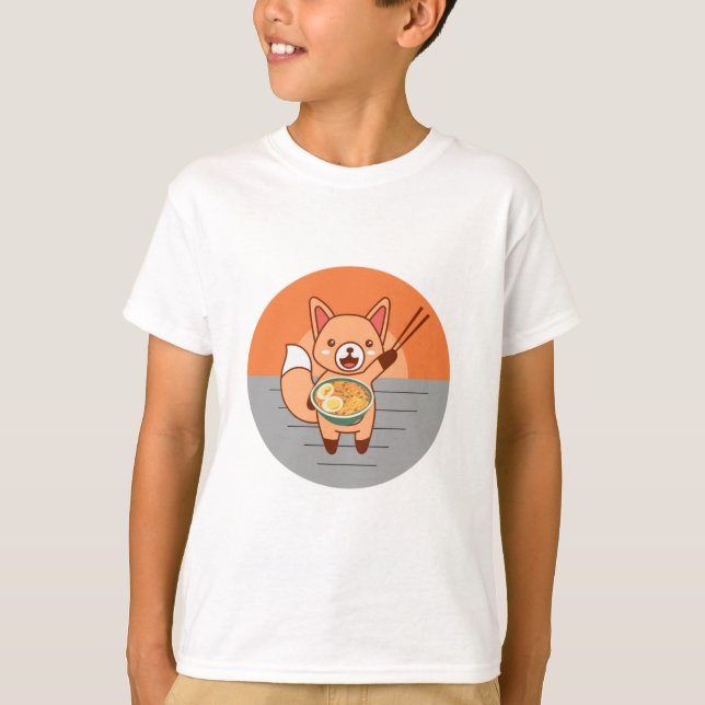 Camiseta Noodles Gatos Comendo Ramen (Frente)