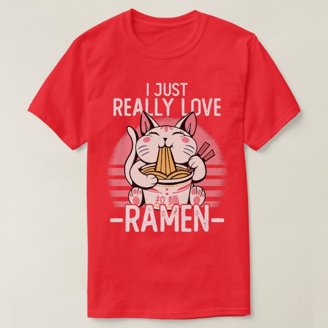 Camiseta Noodles Japoneses Eu Realmente Adoro Ramen Kawaii  (Frente do Design)