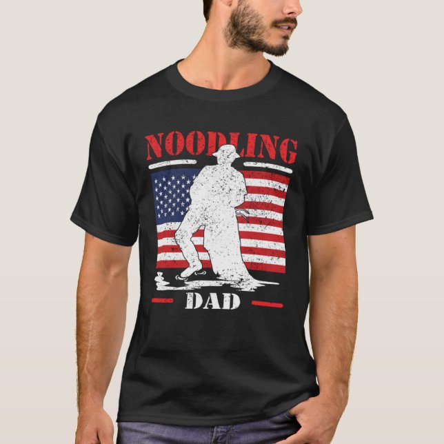 Camiseta Noodling Dad like fishing but needs skill noodling (Frente)